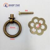  Núm kéo móc tròn đồng thau  AH1392-3cm mầu đồng 