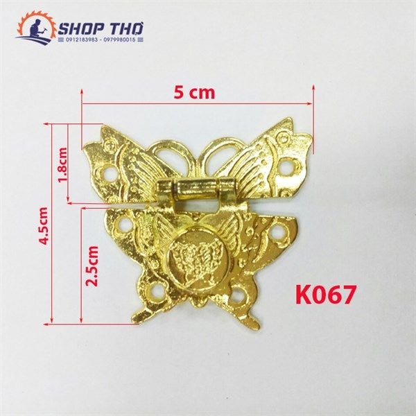  Bộ khóa hộp cánh bướm K067 mầu vàng 