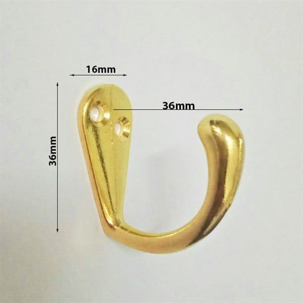  Móc treo giả cổ đơn mầu vàng loại 16x36mm 