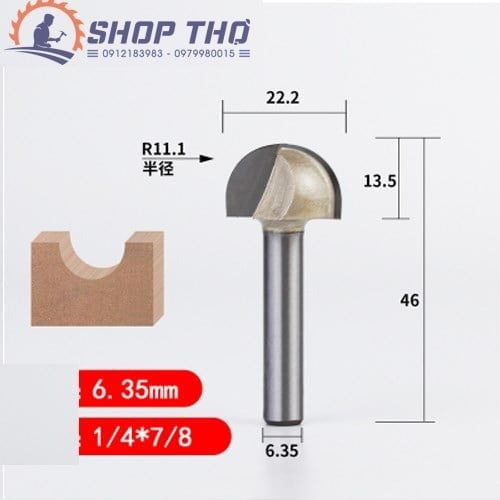  Mũi phay Tideway đánh rãnh tròn 1/4*7/8 