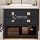  Tay kéo âm cao cấp - hình vuông màu vàng 