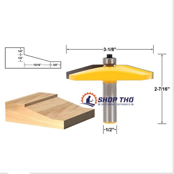  Mũi phay đánh huỳnh cửa (Pano) 1/2x3-1/8 inch 