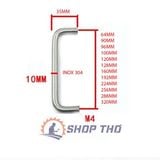  Tay kéo inox 304 chữ U cỡ 10*64*35 