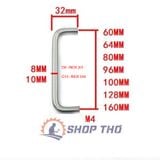  Tay kéo inox 304 chữ U cỡ 10*224*35 