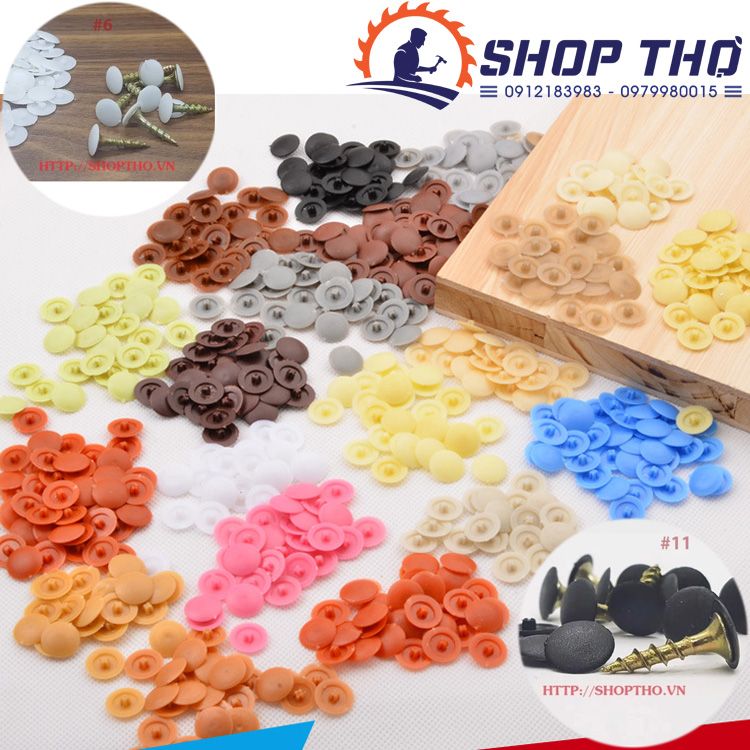  Nút nhựa bịt đầu vít mã màu #15 màu xanh (túi 42g khoảng 500pcs) 