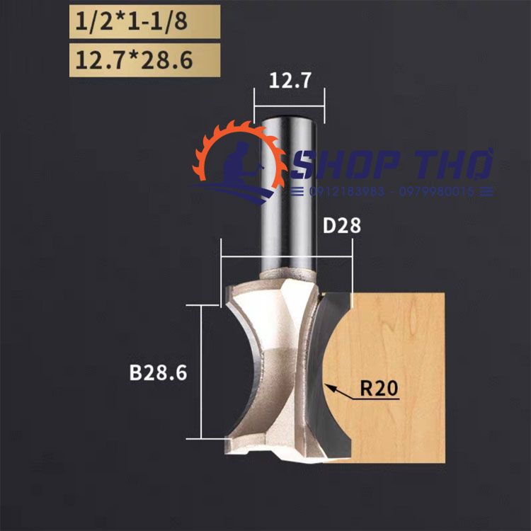  Mũi phay bo mép đối xứng Tideway LC0605 1/2*1-1/8 