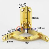  Bản lề chữ thất W-093 cỡ 44x41mm màu vàng dầy bóng 