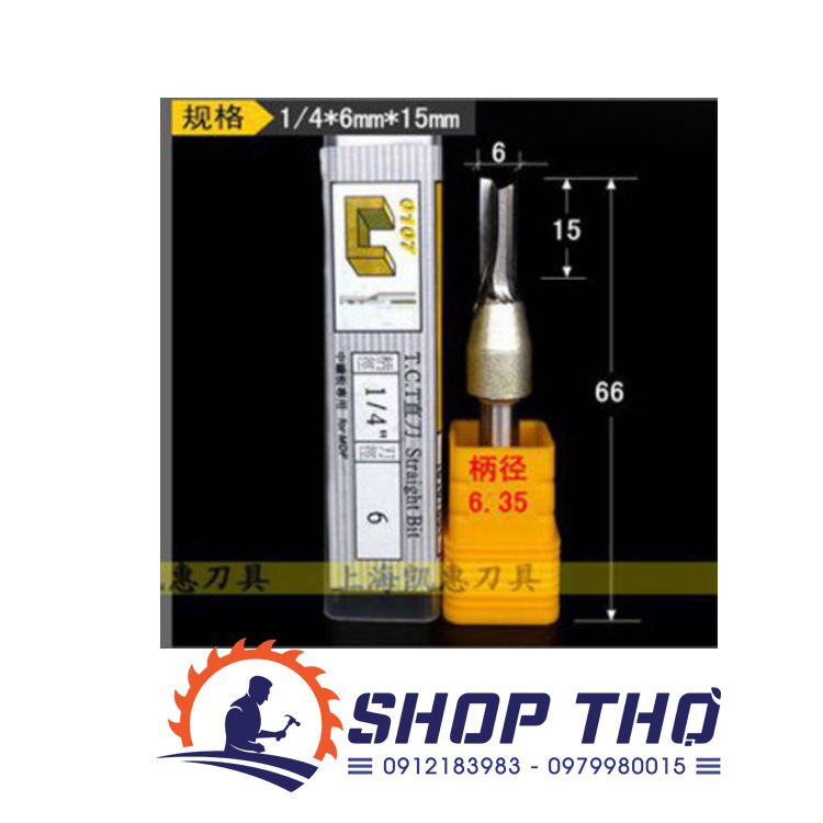  Mũi phay đánh rãnh Arden 0107 TCT 1/4x6x15 