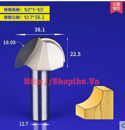  Mũi phay TIDEWAY đánh rãnh tròn 1/2*1-1/2(38.1mm) 