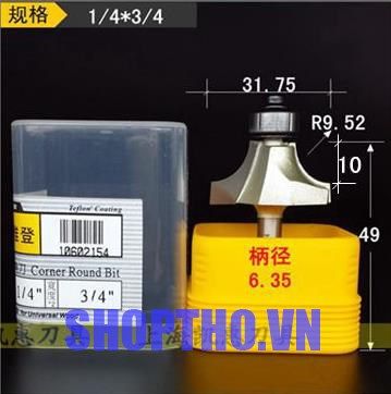 Mũi phay bo góc Arden 0602 1/4*3/4 (R=9.52mm) 