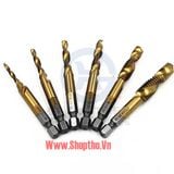  Bộ 6 mũi taro ren (HSS 6542 phủ titan) 