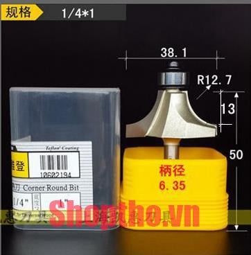  Mũi phay bo góc Arden 0602 1/4*1 (R=12.7mm) 