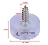  Chân đế nhựa trong chống trơn - vít inox 