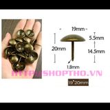  Đinh mũ màu đồng giả cổ 19*20mm 