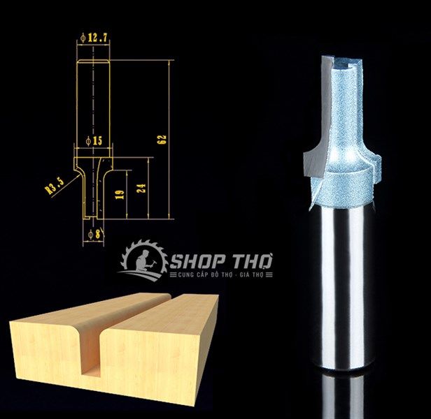  Mũi phay đánh rãnh và bo viền Tideway LC-28499 