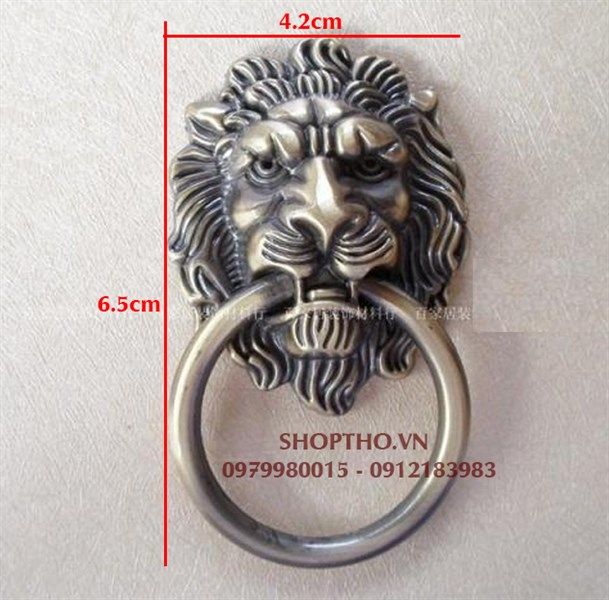  Tay kéo giả cổ hình đầu sư tử cỡ 42x65mm 