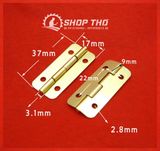  Bản lề chữ nhật 37x17mm màu vàng bo góc 