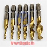  Bộ 6 mũi taro ren (HSS 6542 phủ titan) 