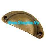  Tay kéo giả cổ núm âm màu đồng vàng: KT 81mm 