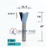  Mũi phay đuôi yến Tideway 1/4*5/8 