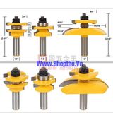  Bộ 3 mũi phay ghép pano tủ bếp - Cánh kép - colet 12.7mm 
