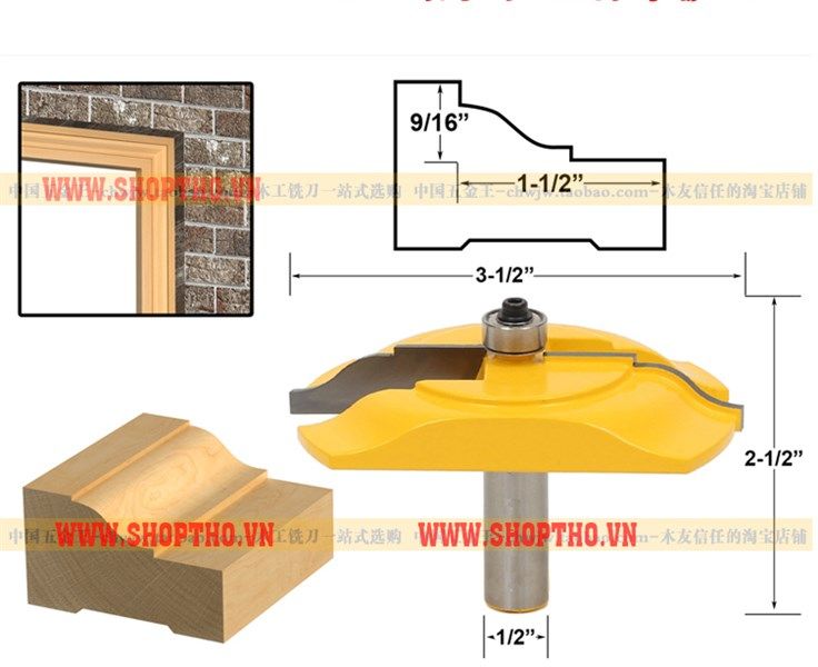  Mũi phay đánh phào cửa cỡ lớn 