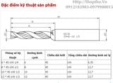  Mũi phay xoắn Spiral 8*45-100 Colet 12.7mm 