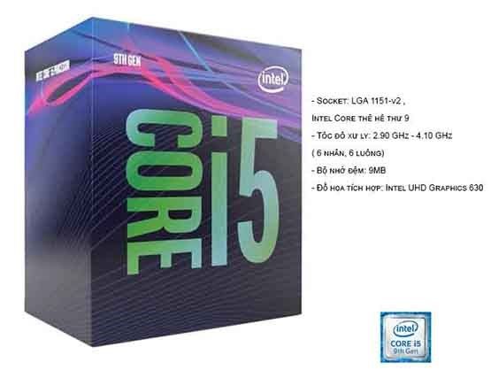 Intel Core i5-9400F(2.9Ghz up 4.1Ghz)