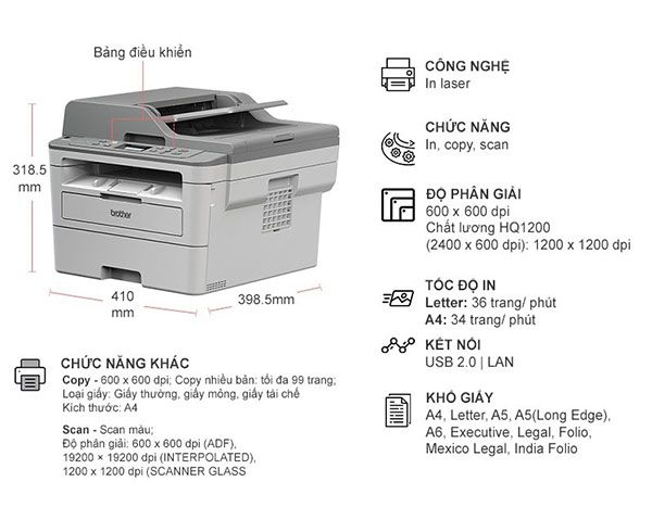 Máy in laser đa năng Brother DCP-B7535DW