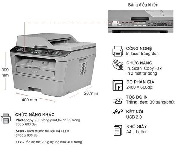 Máy in đa chức năng Brother MFC-L2701D