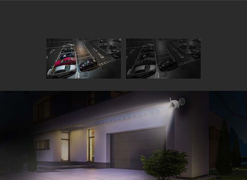 Camera Wifi ngoài trời 4mp EZVIZ C3W Pro Color Night đèn flash & còi báo động