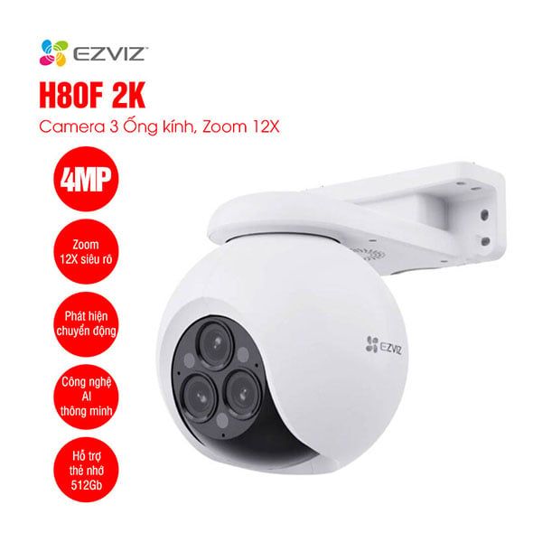 Camera wifi Ezviz H80f 4MP Multi 2K+ quay quét 3 ống kính