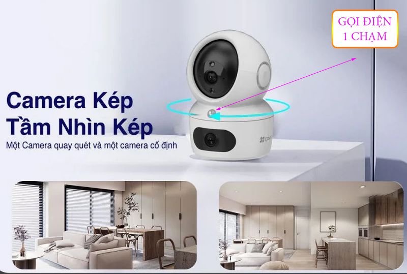 Camera WiFi ống kính kép EZVIZ H7C (4MP+4MP)