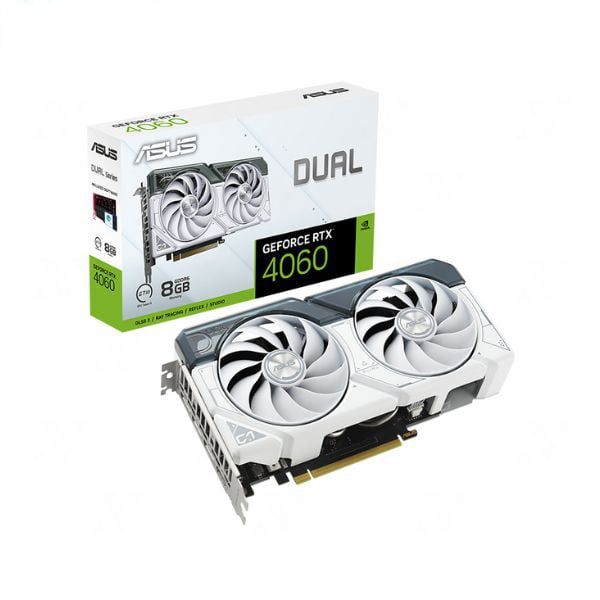 Card màn hình VGA Asus Dual GeForce RTX 4060 White OC Edition 8GB GDDR6