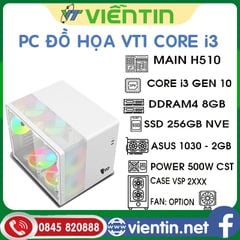 Máy tính để bàn PC Đồ Họa VT1 (Main H510, CPU Core i3 10105F, DDR4 8GB, SSD256GNVE, VGA 1030-2GB, CASE+PSU 500W)
