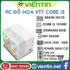 Máy tính để bàn PC Đồ Họa VT7 (Main H510, CPU Core i3 10105F, DDR4 8GB, SSD256GB, VGA 1030-2GB, CASE+PSU 350W)