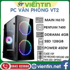 Máy tính để bàn PC Văn Phòng VT2 (Main H610, CPU G7400, DDR4 4GB, SSD128GB, PSU 450W, CASE, KEY+MOUSE)