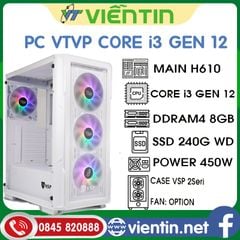 Máy tính để bàn PC Văn Phòng VT4 (Main 610, CPU Core i3 12100, DDR4 8GB, SSD240GB, PSU 450W, CASE, KEY+MOUSE)