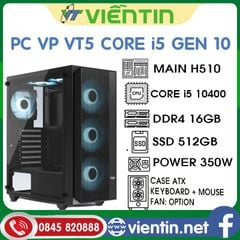 Máy tính để bàn PC Văn Phòng VT5 (Main H510, CPU Core i5 10400, DDR4 16GB, SSD512GB, PSU 350W, CASE, KEY+MOUSE)