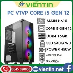 Máy tính để bàn PC Văn Phòng VT6 (Main H610, CPU Core i5 12400, DDR4 16GB, SSD240GB, PSU 550W, CASE, KEY+MOUSE)