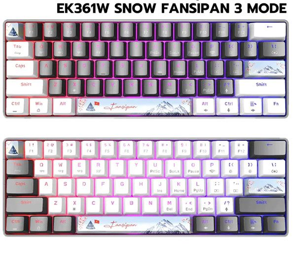 Bàn phím cơ E-DRA EK361W Snow Yellow Switch