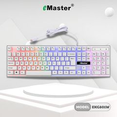 Bàn phím có dây Emaster EKG801 LED RGB (Đen-Trắng)