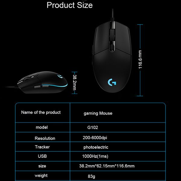 Chuột có dây Gaming Logitech G102 Lightsync