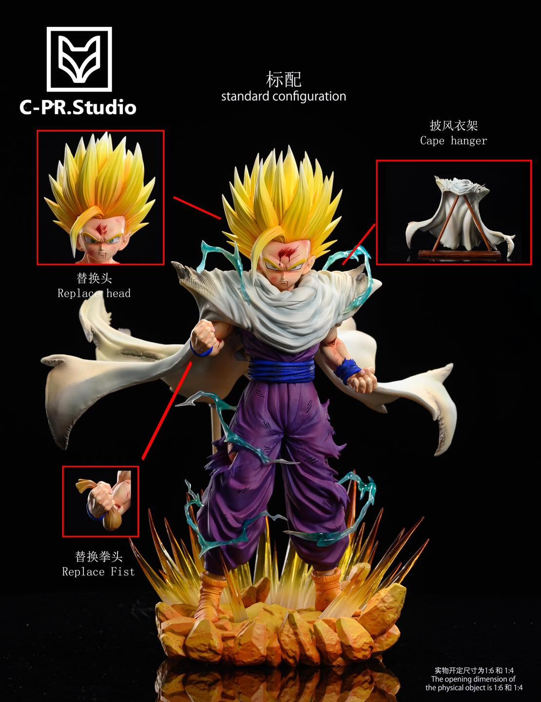 Statue en résine Dragon Ball WL Studio Son Goku contre Majin Vegeta