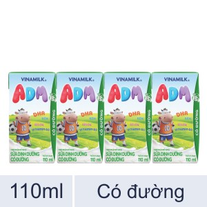  Lốc 4 hộp sữa tươi có đường Vinamilk ADM 110ml 