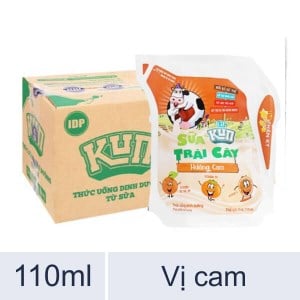 Sữa Kun trái cây Cam túi 110ml Thùng 24 túi