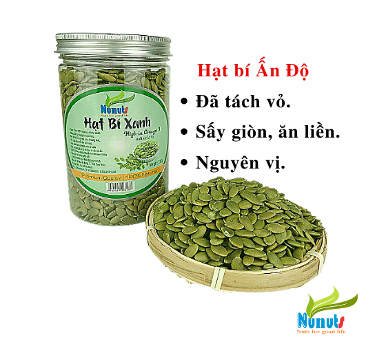 Hạt bí xanh Ấn Độ dha 500gr