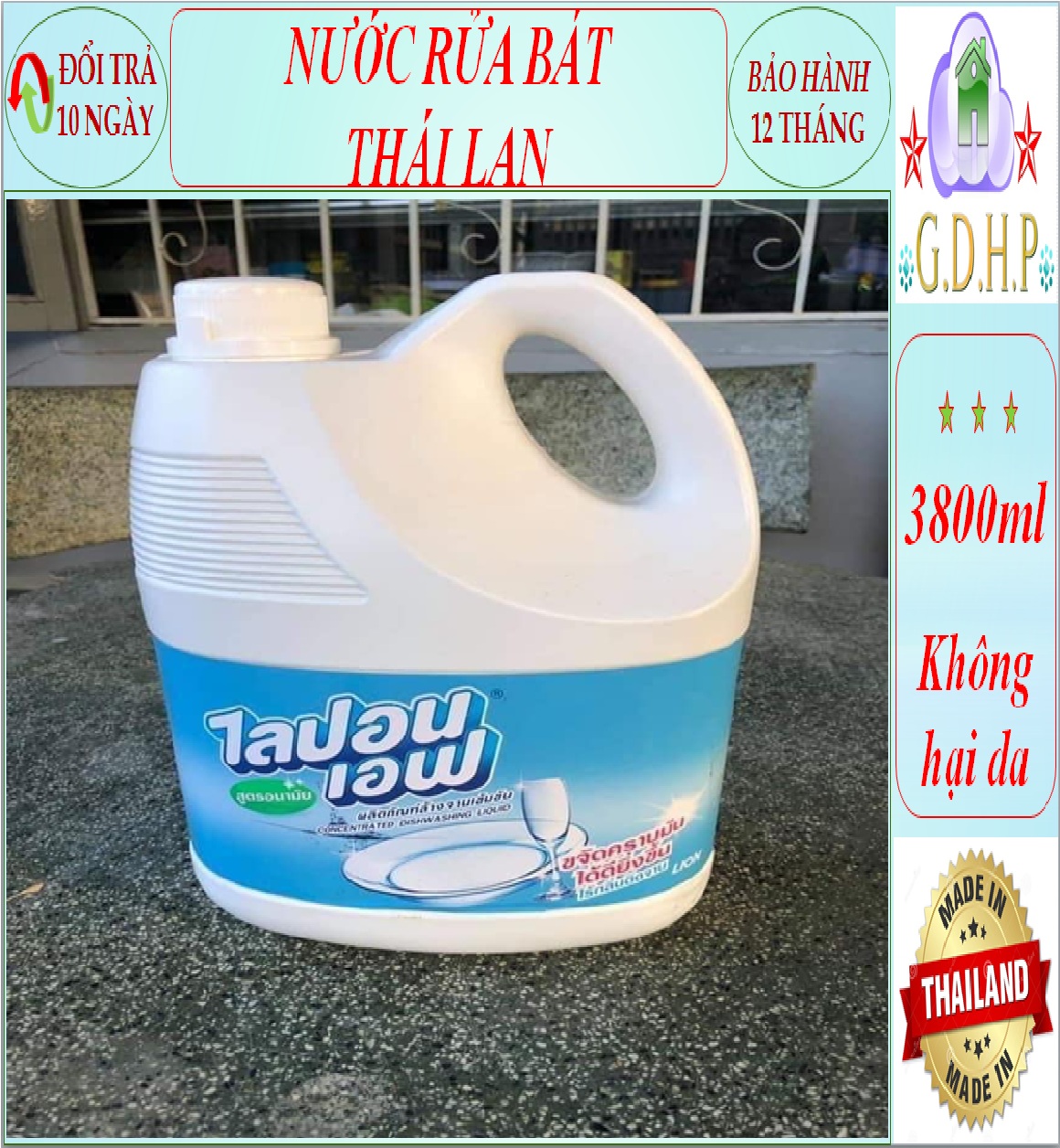Nước rửa chén Thái trắng 4 lít