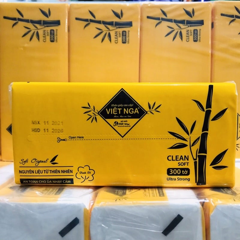 Khăn giấy Việt Nga rút 300 tờ bich 8 gói