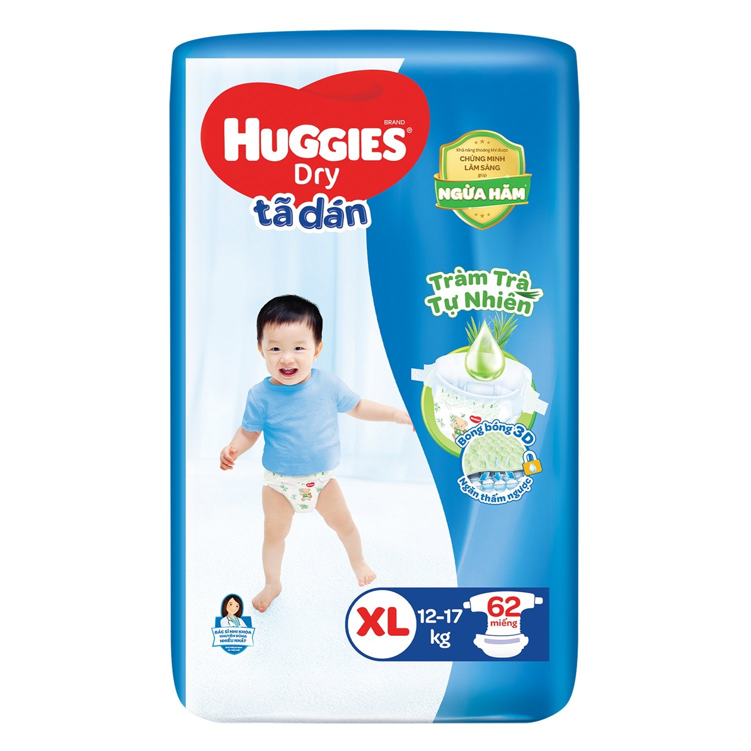 Bỉm tã dán Huggies XL 62 MIẾNG